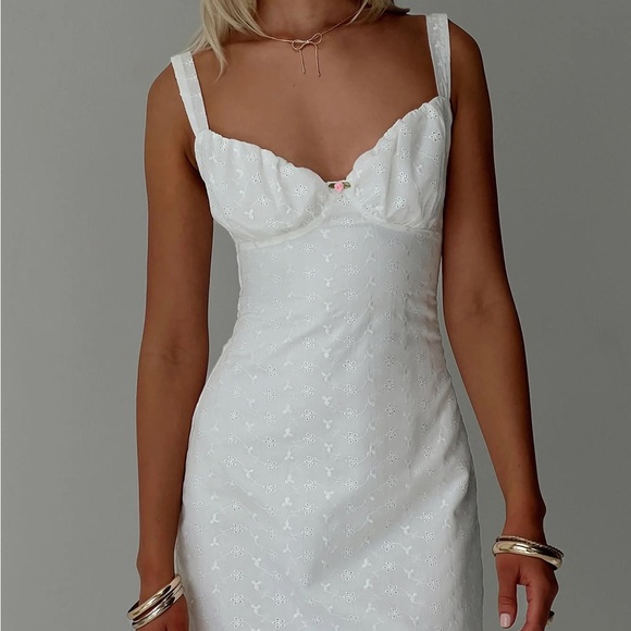 Princess Polly Faucher Mini Dress White - US 12 / White  NWT - Picture 1 of 1